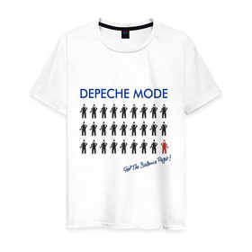 Мужская футболка хлопок с принтом DM get the balance right в Новосибирске, 100% хлопок | прямой крой, круглый вырез горловины, длина до линии бедер, слегка спущенное плечо. | депеш мод | дипи шмот | меломанам