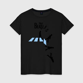 Женская футболка хлопок с принтом The Beatles break down в Новосибирске, 100% хлопок | прямой крой, круглый вырез горловины, длина до линии бедер, слегка спущенное плечо | beatles | break | down | битлз | группа | падение