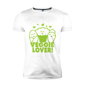 Мужская футболка премиум с принтом Veggie lover (овощелюб) в Новосибирске, 92% хлопок, 8% лайкра | приталенный силуэт, круглый вырез ворота, длина до линии бедра, короткий рукав | fruits | health | lover | vegan | vegetables | vegetarian | veggie | веган | вегетарианец | диета | здоровье | овощ | фрукт