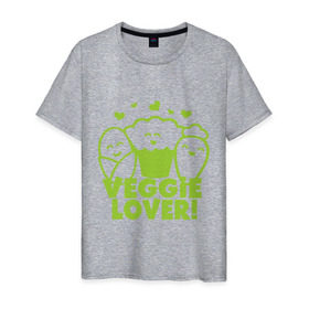 Мужская футболка хлопок с принтом Veggie lover (овощелюб) в Новосибирске, 100% хлопок | прямой крой, круглый вырез горловины, длина до линии бедер, слегка спущенное плечо. | fruits | health | lover | vegan | vegetables | vegetarian | veggie | веган | вегетарианец | диета | здоровье | овощ | фрукт