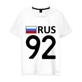 Мужская футболка хлопок с принтом Севастополь (92) в Новосибирске, 100% хлопок | прямой крой, круглый вырез горловины, длина до линии бедер, слегка спущенное плечо. | 92 | регион | россия | севастополь