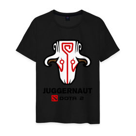 Мужская футболка хлопок с принтом Juggernaut Dota2 в Новосибирске, 100% хлопок | прямой крой, круглый вырез горловины, длина до линии бедер, слегка спущенное плечо. | dota | juggernaut | джаггернаут | дота