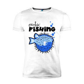 Мужская футболка премиум с принтом Экзотическая рыбалка в Новосибирске, 92% хлопок, 8% лайкра | приталенный силуэт, круглый вырез ворота, длина до линии бедра, короткий рукав | exotic | fishing | еж | рыбалка | экзотическая