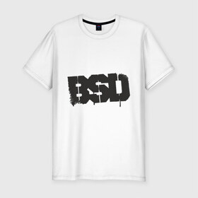 Мужская футболка премиум с принтом BSD в Новосибирске, 92% хлопок, 8% лайкра | приталенный силуэт, круглый вырез ворота, длина до линии бедра, короткий рукав | bmx | bsd