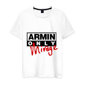 Мужская футболка хлопок с принтом Armin only - mirage в Новосибирске, 100% хлопок | прямой крой, круглый вырез горловины, длина до линии бедер, слегка спущенное плечо. | addicted | buuren | mirage | van | аrmin