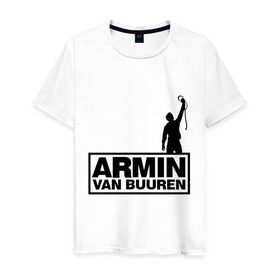 Мужская футболка хлопок с принтом Armin van buuren в Новосибирске, 100% хлопок | прямой крой, круглый вырез горловины, длина до линии бедер, слегка спущенное плечо. | addicted | buuren | van | аrmin