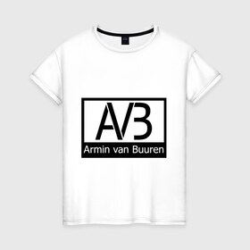 Женская футболка хлопок с принтом Armin van buuren logo в Новосибирске, 100% хлопок | прямой крой, круглый вырез горловины, длина до линии бедер, слегка спущенное плечо | addicted | buuren | van | аrmin