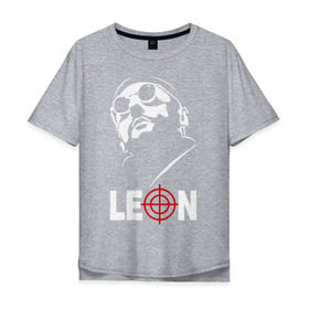 Мужская футболка хлопок Oversize с принтом Leon в Новосибирске, 100% хлопок | свободный крой, круглый ворот, “спинка” длиннее передней части | jean | leon | professional | reno | жан | леон | профессионал | рено