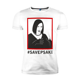 Мужская футболка премиум с принтом SAVE PSAKI в Новосибирске, 92% хлопок, 8% лайкра | приталенный силуэт, круглый вырез ворота, длина до линии бедра, короткий рукав | jan | psaki | savepsaki | джен | дженнифер | псаки