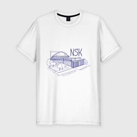 Мужская футболка премиум с принтом NSK в Новосибирске, 92% хлопок, 8% лайкра | приталенный силуэт, круглый вырез ворота, длина до линии бедра, короткий рукав | nsk | город | новосибирск | театр