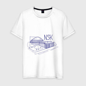 Мужская футболка хлопок с принтом NSK в Новосибирске, 100% хлопок | прямой крой, круглый вырез горловины, длина до линии бедер, слегка спущенное плечо. | nsk | город | новосибирск | театр