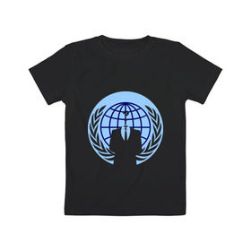 Детская футболка хлопок с принтом Anonymous в Новосибирске, 100% хлопок | круглый вырез горловины, полуприлегающий силуэт, длина до линии бедер | anonimous | unknown | аноним | неизвестный | пиджак