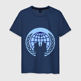 Мужская футболка хлопок с принтом Anonymous в Новосибирске, 100% хлопок | прямой крой, круглый вырез горловины, длина до линии бедер, слегка спущенное плечо. | anonimous | unknown | аноним | неизвестный | пиджак