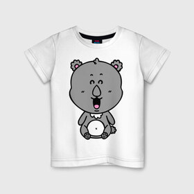 Детская футболка хлопок с принтом Милый мишка в Новосибирске, 100% хлопок | круглый вырез горловины, полуприлегающий силуэт, длина до линии бедер | веселый | коала | медведь | милый | мишка | радостный