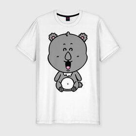 Мужская футболка премиум с принтом Милый мишка в Новосибирске, 92% хлопок, 8% лайкра | приталенный силуэт, круглый вырез ворота, длина до линии бедра, короткий рукав | веселый | коала | медведь | милый | мишка | радостный