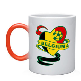 Кружка хамелеон с принтом Сборная Бельгии по Футболу в Новосибирске, керамика | меняет цвет при нагревании, емкость 330 мл | belgium | бельгия | мяч | сборная | флаг бельгии | футбол