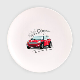 Тарелка с принтом Mini Cooper в Новосибирске, фарфор | диаметр - 210 мм
диаметр для нанесения принта - 120 мм | Тематика изображения на принте: mini cooper | автомобиль | машина | мини купер | миникупер