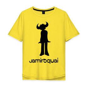 Мужская футболка хлопок Oversize с принтом Jamiroquai в Новосибирске, 100% хлопок | свободный крой, круглый ворот, “спинка” длиннее передней части | Тематика изображения на принте: funk | jamiroquai | jazz | джаз | джамирокуай | фанк