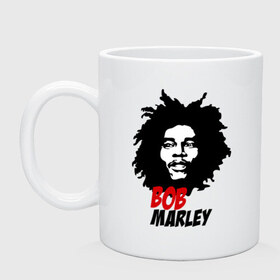 Кружка с принтом Bob Marley в Новосибирске, керамика | объем — 330 мл, диаметр — 80 мм. Принт наносится на бока кружки, можно сделать два разных изображения | Тематика изображения на принте: bob | marley | боб | марли