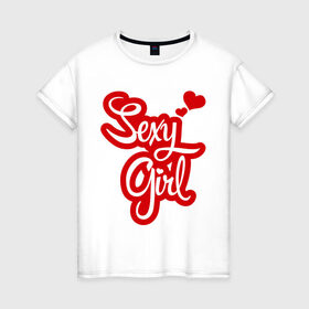 Женская футболка хлопок с принтом Sexy girl в Новосибирске, 100% хлопок | прямой крой, круглый вырез горловины, длина до линии бедер, слегка спущенное плечо | girl | девушка