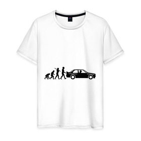 Мужская футболка хлопок с принтом Бмв эволюция в Новосибирске, 100% хлопок | прямой крой, круглый вырез горловины, длина до линии бедер, слегка спущенное плечо. | bmw | evolution | автомобиль | бмв | развитие | эволюция