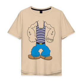 Мужская футболка хлопок Oversize с принтом Костюм морячка в Новосибирске, 100% хлопок | свободный крой, круглый ворот, “спинка” длиннее передней части | вмф | военно морской флот | морской флот | моряк | морячок | якорь