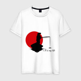 Мужская футболка хлопок с принтом Японская ночная рыбалка в Новосибирске, 100% хлопок | прямой крой, круглый вырез горловины, длина до линии бедер, слегка спущенное плечо. | fishermen | жизнь | рыба | рыбак | рыбалка | солнце | туризм | удочка | укаи | япония