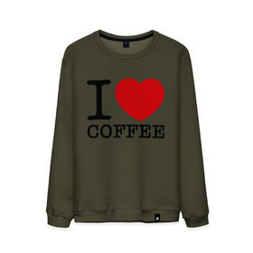 Мужской свитшот хлопок с принтом I love coffee в Новосибирске, 100% хлопок |  | Тематика изображения на принте: coffee | heart | love | кофе | люблю | сердце