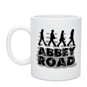 Кружка с принтом Abbey Road в Новосибирске, керамика | объем — 330 мл, диаметр — 80 мм. Принт наносится на бока кружки, можно сделать два разных изображения | 