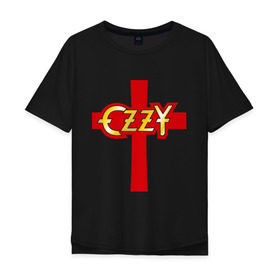 Мужская футболка хлопок Oversize с принтом Ozzy Osbourne (Оззи Осборн) в Новосибирске, 100% хлопок | свободный крой, круглый ворот, “спинка” длиннее передней части | Тематика изображения на принте: 