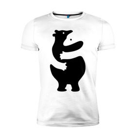 Мужская футболка премиум с принтом Медвежий Инь-Янь в Новосибирске, 92% хлопок, 8% лайкра | приталенный силуэт, круглый вырез ворота, длина до линии бедра, короткий рукав | медведь | обнимашки | объятия