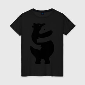 Женская футболка хлопок с принтом Медвежий Инь-Янь в Новосибирске, 100% хлопок | прямой крой, круглый вырез горловины, длина до линии бедер, слегка спущенное плечо | медведь | обнимашки | объятия
