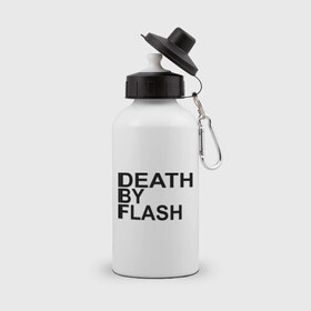 Бутылка спортивная с принтом Death by flash в Новосибирске, металл | емкость — 500 мл, в комплекте две пластиковые крышки и карабин для крепления | flash