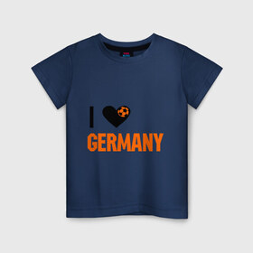 Детская футболка хлопок с принтом I love Germany в Новосибирске, 100% хлопок | круглый вырез горловины, полуприлегающий силуэт, длина до линии бедер | deutsch | football | germany | heart | love | германия | люблю | мяч | сердце | футбол