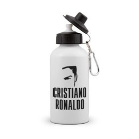 Бутылка спортивная с принтом Cristiano Ronaldo 7 в Новосибирске, металл | емкость — 500 мл, в комплекте две пластиковые крышки и карабин для крепления | Тематика изображения на принте: cristiano ronaldo | мяч | спорт | футбол