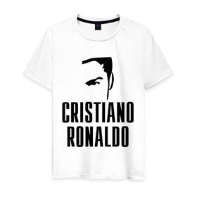 Мужская футболка хлопок с принтом Cristiano Ronaldo 7 в Новосибирске, 100% хлопок | прямой крой, круглый вырез горловины, длина до линии бедер, слегка спущенное плечо. | cristiano ronaldo | мяч | спорт | футбол