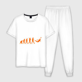 Мужская пижама хлопок с принтом Van Persie evolution в Новосибирске, 100% хлопок | брюки и футболка прямого кроя, без карманов, на брюках мягкая резинка на поясе и по низу штанин
 | мяч | спорт | футбол | эволюция
