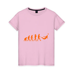 Женская футболка хлопок с принтом Van Persie evolution в Новосибирске, 100% хлопок | прямой крой, круглый вырез горловины, длина до линии бедер, слегка спущенное плечо | мяч | спорт | футбол | эволюция