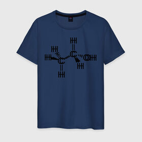 Мужская футболка хлопок с принтом Химическая формула спирт в Новосибирске, 100% хлопок | прямой крой, круглый вырез горловины, длина до линии бедер, слегка спущенное плечо. | Тематика изображения на принте: спирт | формула | химия