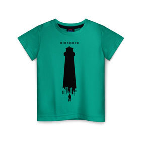 Детская футболка хлопок с принтом Биошок маяк в Новосибирске, 100% хлопок | круглый вырез горловины, полуприлегающий силуэт, длина до линии бедер | bioshock | burial at sea | биошок | большой папочка | букер | сестренки | элизабет