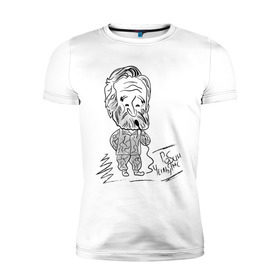 Мужская футболка премиум с принтом Робин Уильямс в Новосибирске, 92% хлопок, 8% лайкра | приталенный силуэт, круглый вырез ворота, длина до линии бедра, короткий рукав | robin williams | актер | робин уильямс