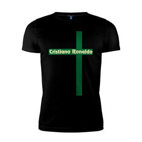 Мужская футболка премиум с принтом Cristiano Ronaldo в Новосибирске, 92% хлопок, 8% лайкра | приталенный силуэт, круглый вырез ворота, длина до линии бедра, короткий рукав | cristiano | ronaldo | криштиану | мадрид | реал | роналду | сборная | флаг | футбол