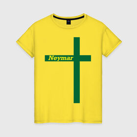 Женская футболка хлопок с принтом Neymar в Новосибирске, 100% хлопок | прямой крой, круглый вырез горловины, длина до линии бедер, слегка спущенное плечо | бразилия | неймар