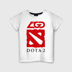 Детская футболка хлопок с принтом Dota 2 LGD-gaming в Новосибирске, 100% хлопок | круглый вырез горловины, полуприлегающий силуэт, длина до линии бедер | Тематика изображения на принте: dota | gaming | lgd | дота
