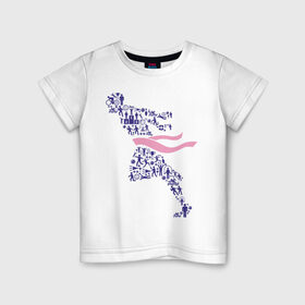 Детская футболка хлопок с принтом Победа (спортивная абстракция) в Новосибирске, 100% хлопок | круглый вырез горловины, полуприлегающий силуэт, длина до линии бедер | Тематика изображения на принте: победа | спорт | спортивная