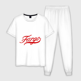 Мужская пижама хлопок с принтом Fargo в Новосибирске, 100% хлопок | брюки и футболка прямого кроя, без карманов, на брюках мягкая резинка на поясе и по низу штанин
 | fargo
