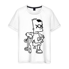 Мужская футболка хлопок с принтом Bart Simpsons zombie в Новосибирске, 100% хлопок | прямой крой, круглый вырез горловины, длина до линии бедер, слегка спущенное плечо. | bart | bart simpsons zombie | кино
