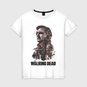 Женская футболка хлопок с принтом Ходячие Мертвецы в Новосибирске, 100% хлопок | прямой крой, круглый вырез горловины, длина до линии бедер, слегка спущенное плечо | dead | walking | мертвецы | ходячие
