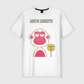 Мужская футболка премиум с принтом Arctic Monkeys в Новосибирске, 92% хлопок, 8% лайкра | приталенный силуэт, круглый вырез ворота, длина до линии бедра, короткий рукав | Тематика изображения на принте: arctic | monkeys