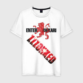 Мужская футболка хлопок с принтом Enter Shikari в Новосибирске, 100% хлопок | прямой крой, круглый вырез горловины, длина до линии бедер, слегка спущенное плечо. | enter | shikari | zonked | zzzonked